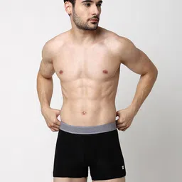 UnderJeans by Spykar Pack Of 2 Mid-Rise Trunks UJNTPTC002NAVYBLACKGREY image 5