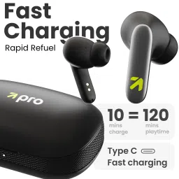 goboult BOULT AUDIO K60 TWS Earbuds with Environmental Noise Cancellation (IPX5 Water Resistant, Lightning Boult Fast Charging, Black) image 5