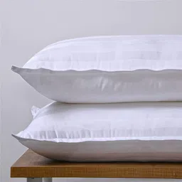 bdweaves NUMERON Plain White cotton Stripes -King size Bedsheet bedding set - 400 TC soft 1 cm a striped finish | with 2 Pillow Cover | 400 TC King image 2