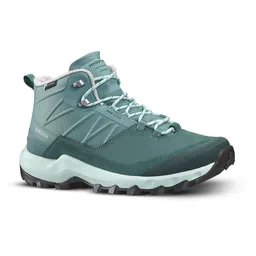 Quechua By Decathlon Women Grey & Green Non-Marking Trekking Shoes image 2
