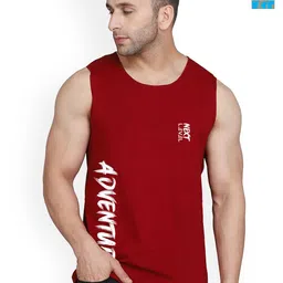 SLOWLORIS Pack Of 2 Printed Gym Innerwear Vests SL26 COMBO (LOUD LGTGREEN) (ADV MAROON) image 1