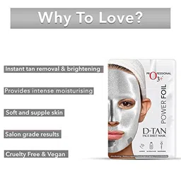 O3+ Power Foil D-Tan Face sheet mask for Skin Brightening Face Mask For Glowing Skin,Tan Removal, Oil Control, Acne & Fairness, For Women & Men 20 ml image 2