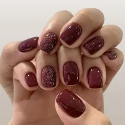 generic SR FUSION Trends Premium Designer 12pcs Stick-on Nails set, with Easy Glue Tab application, Nails are Reusable & Unbreakable image 1