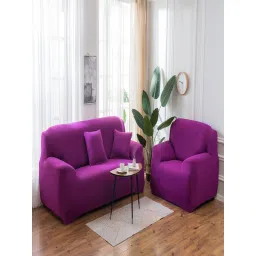 House of Quirk Double Seater Sofa Cover For Couch Flexible 140 Gsm Sofa Slipcover - Grey image 4