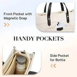 womanix Laptop Tote Bag Canvas Laptop Bag 14 inch Work Shoulder Bags Casual Briefcase Handbag for Travel, Office, College (0042) image 4