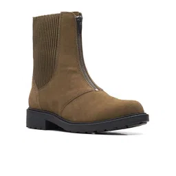 Clarks Women Olive Solid Casual Boots-image-10