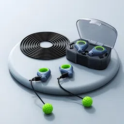 ZEBROC Cordless Skipping Rope with Adjustable Length, Wireless Jump Rope for Men & Women, Portable Fingertip Handle with Weighted Ball for Fitness & Cardio – 2.8m Tangle-Free Rope, Indoor & Outdoor Use (Green) image 1