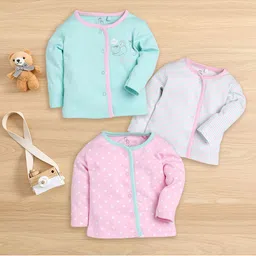 BABY GO Infants Pack of 6 Printed Long Sleeve Pure Cotton T-shirt image 4