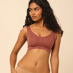 Krvvy Mauve Ultrasoft Wireless Seamless Bralette Full Coverage Pull On Bra-picture-18