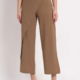 Zastraa winter'24 Women Relaxed Straight Leg Flared High Rise Trousers-picture-38