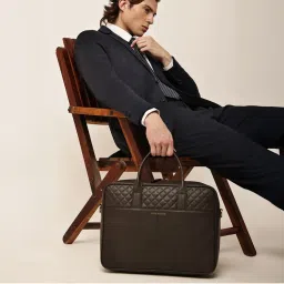 Gauge Machine Unisex Brown 16 Inch Laptop Bag with Detachable Strap-picture-15