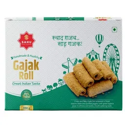 SAHU GAJAK BHANDAR Gazak Roll 350g | Til Gachak | Gajjak Chikki | Tilkut | Healthy Snack Gift Boxes | Pack of 1 Box 350 Gm image 2