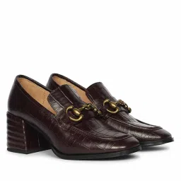 Saint G Womens Dark Cherry Leather Loafers-image-64