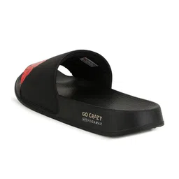 Campus Men Black & Red Printed Sliders image 2