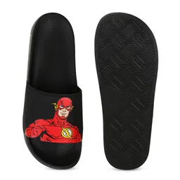 Campus Men Black & Red Printed Sliders image 4