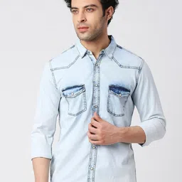 Pepe Jeans Spread Collar Faded Cotton Casual Shirt-picture-19