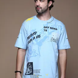 The Roadster Lifestyle Co. Graphic Printed Round Neck Cotton T-shirt-picture-29