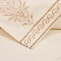BLOCKS OF INDIA Gold Floral Printed Canvas Table Runner image 4