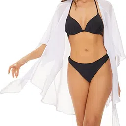 sun-rose fashions Solid Georgette Women's Sexy Bikini Cover up Body wrap knot Pareo | Beach Cover up | Shrug | Overcoat | One Size fits All image 4