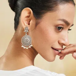 fabindia fashion Fabindia Silver Dangler Earrings-picture-35