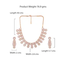 Estele Silver Plated Cz Astonishing Necklace Set with White Stones for Women (Set of 2) image 5