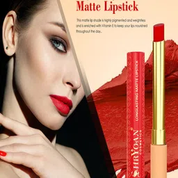 SHRYOAN Long Lasting Non Transfer Matte Lipstick - 1.8g - Rangy Red 02 image 2