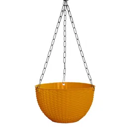 Kuber Industries Set Of 5 Yellow Large Plastic Hanging Planters image 5