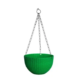 Kuber Industries Set Of 7 Green Large Plastic Hanging Flower Pot image 4