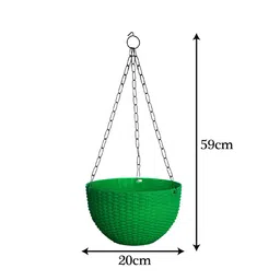 Kuber Industries Set Of 7 Green Large Plastic Hanging Flower Pot image 5