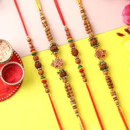 PANASH Rudraksha & Kalash Shaped Thread Rakhi with Roli Chawal-picture-30