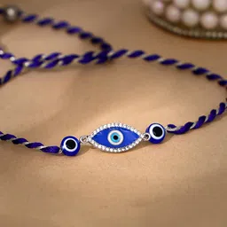 GIVA Boys 925 Silver Evil Eye Thread Rakhi image 1