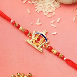 Aapno Rajasthan Stone Studded Rakhi With Roli Chawal & Greetings Card-picture-12