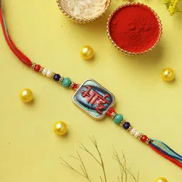 Aapno Rajasthan Embossed Beaded Rakhi with Roli Chawal & Greeting Card-picture-45