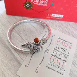 EL REGALO Men Silver-Toned Om Kada Rakhi-picture-39
