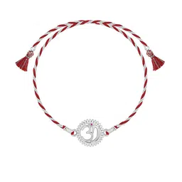GIVA 925 Silver Om Mandala Rakhi With Roli Chawal image 2