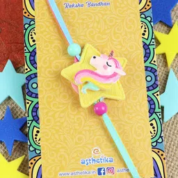 Asthetika Boys Unicorn Charm Beaded Rakhi image 2