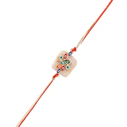 Aapno Rajasthan Gold-Plated Evil Eye Embellished Resin Rakhi image 3