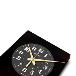 OLIVE TREE Black & Gold-Toned Printed Traditional Wooden Rectangle Analogue Wall Clock image 4