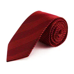 PELUCHE Men Red Striped Broad Tie-image-71