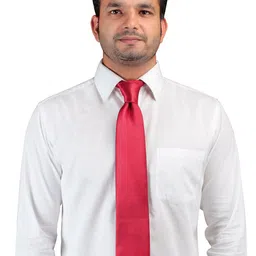 PELUCHE Men Red  Solid Broad Tie image 2