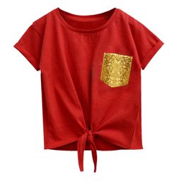 a.t.u.n. A T U N Girls Red Bubble Knot Pure Cotton Top-picture-21