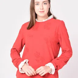 EVERYDAY by ANI Red Self Design Top-picture-18