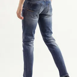 United Colors of Benetton Men Low Distressed Heavy Fade Regular Fit Cotton Jeans image 3