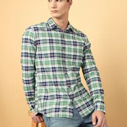 Wrangler Tartan Checked Oxford Casual Shirt-image-1