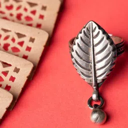 Shyle 925 Sterling Silver Leaf-Charm Finger Ring-picture-46