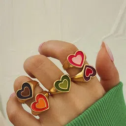 Jewels Galaxy Set Of 5 Gold-Plated Adjustable Fingers-picture-18