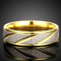 VIEN Unisex Gold-Plated Stainless Steel Twill Pattern Finger Ring-picture-14