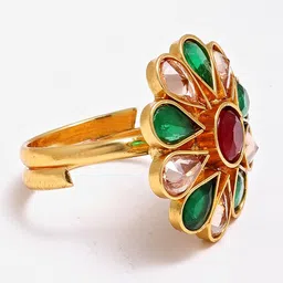 Kennice Gold-Plated & AD-Studded Finger Ring image 3