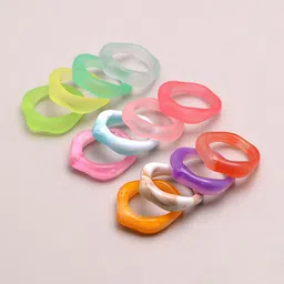 Yellow Chimes Set Of 12 Adjustable Finger Ring image 3