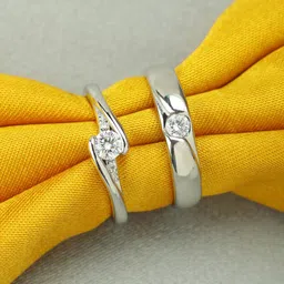 peora Peora, Silver Plated Crystal Couple Ring-picture-57